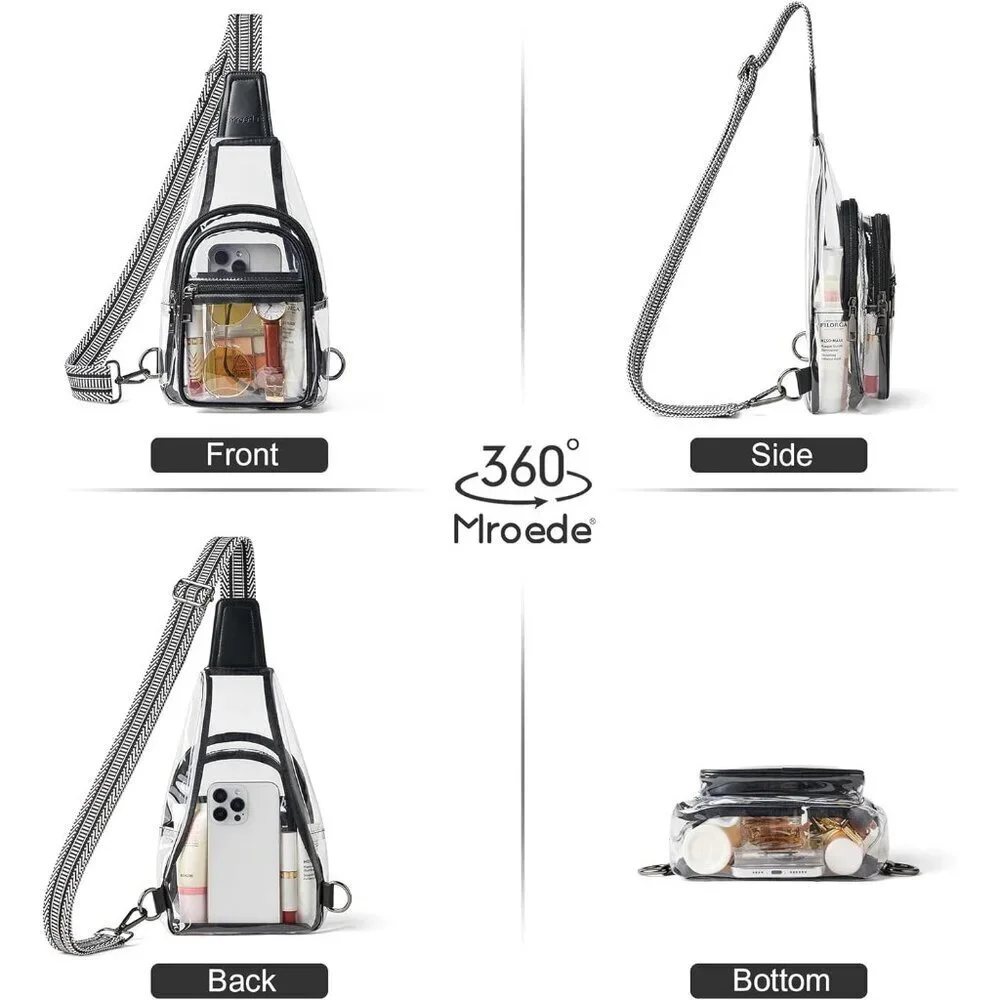 Clear Stadium Bag Crossbody Compact Durable for Concert Sports Events